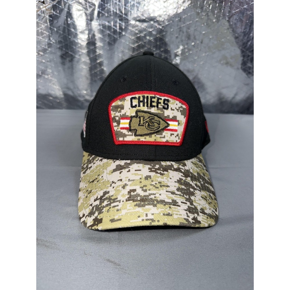 Kansas City Chiefs Hat Cap Fitted Mens XL Camo Black NFL Football 39THIRTY